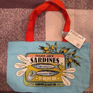 NWT trader joe's sardines tote bag
